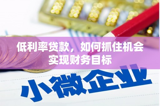 白水低利率贷款，如何抓住机会实现财务目标