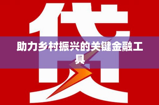 白水助力乡村振兴的关键金融工具