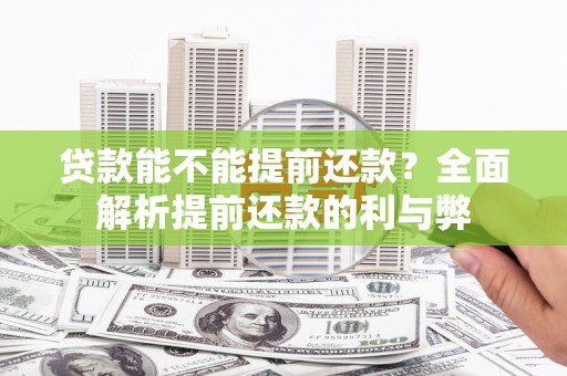 白水贷款能不能提前还款？全面解析提前还款的利与弊