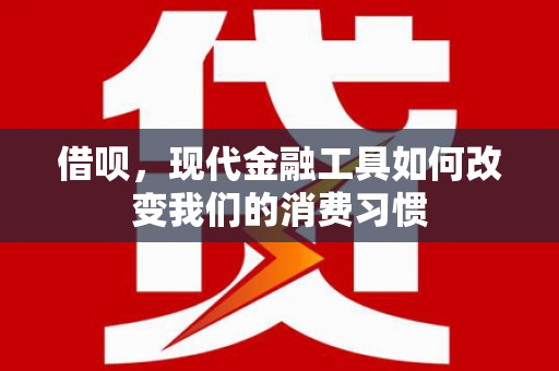 白水借呗，现代金融工具如何改变我们的消费习惯